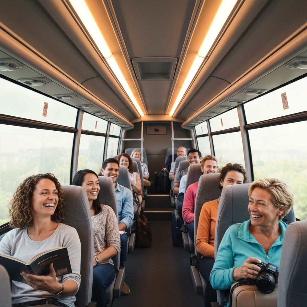 Viajeros felices en EmiBus